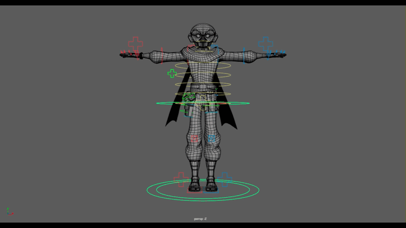 Animated turnaround of the Ninja character rig