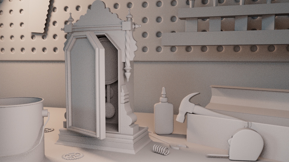 Blocking stage of the still life scene